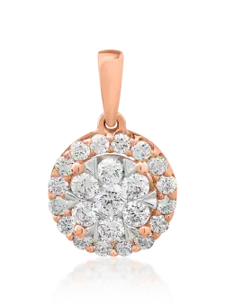 Pandantiv din aur roz de 18K cu diamante de 0.5ct