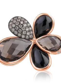 Pandantiv din aur roz de 18K cu pietre pretioase si semipretioase de 20.98ct