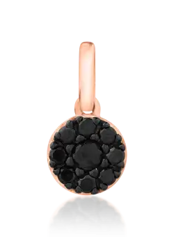 Pandantiv din aur roz-negru de 14K cu diamante negre de 0.213ct