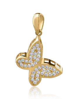 Pandantiv fluture din aur galben de 14K