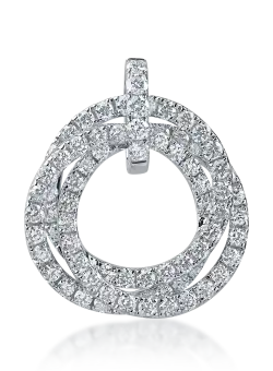 Pandantiv geometric din aur alb cu diamante de 0.9ct