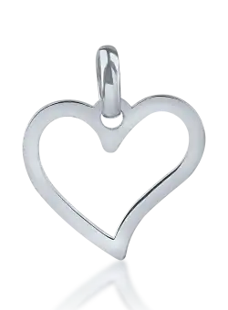 Pandantiv inima din aur alb