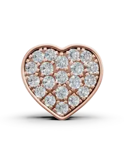 Pandantiv inima din aur roz cu diamante de 0.22ct