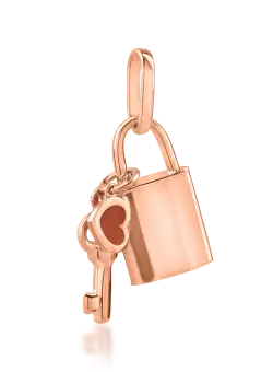 Pandantiv lacat si cheita din aur roz