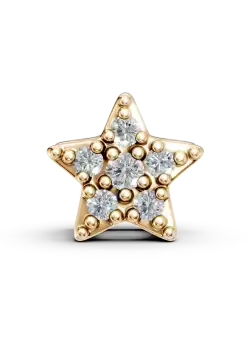 Pandantiv stea din aur galben cu diamante de 0.05ct