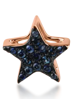 Pandantiv stea din aur roz cu safire de 0.1ct