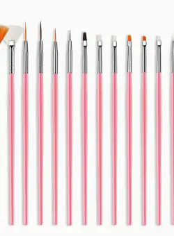 Pensule gel set 15 buc Pink NBS15P