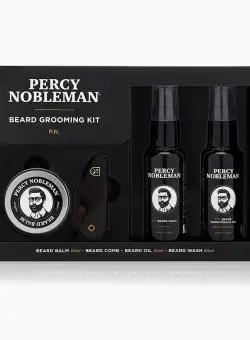 Percy Nobleman Beard Grooming - Kit de ingrijire a barbii (sampon, ulei, balsam crema) 120ml