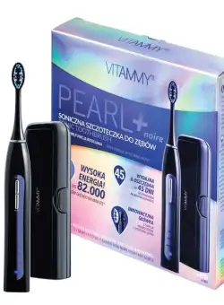 Periuta de dinti electrica VITAMMY Pearl+ Noire, 82000 vibratii/min, 3 moduri de periaj, 2 capete incluse, Negru