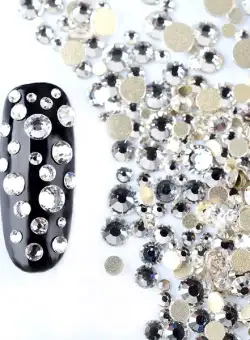 Pietricele marimi diferite silver 1000 buc