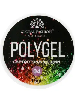 Polygel constructie unghii cu sclipici reflectorizant Disco Polygel 04, 15 g