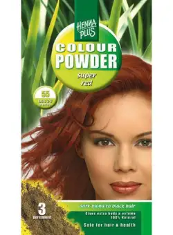 Pudra de hena, Colour Powder Super Red 55, Hennaplus, 100 gr