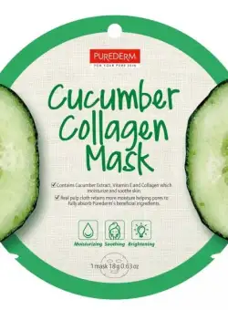 Purederm Masca faciala cu colagen, vitamina E si extract de castravete 1buc