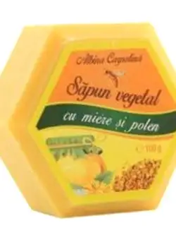 Sapun Hexagonal Vegetal cu Miere si Polen Albina Carpatina, Apicola Pastoral Georgescu, 100g