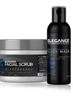 Set Combo ELEGANCE - Scrub Facial- 500 ml + Masca Neagra - 250 ml
