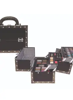 Set paleta machiaj tip geanta cosmetice Treffina, 24 x 15,5 x 18,5 cm, trusa produse cosmetice, negru