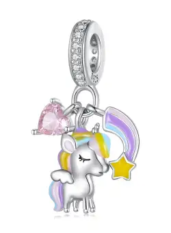 Talisman din argint Rainbow Baby Unicorn