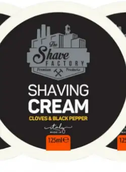 The Shave Factory Pachet 4+1 Crema de ras pentru barbati Cloves&Black Pepper 125ml