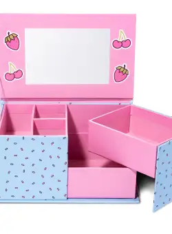 Trusa machiaj copii, MARTINELIA YUMMY JEWELLERY BOX, cutie goala pentru cosmetice copii, pentru fetițe, W19 x H9x D12cm