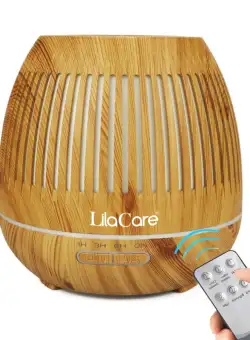 Umidificator si difuzor aromaterapie LilaCare, 400 ml, ultrasonic, cu telecomanda, 7 culori