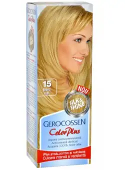 Vopsea de Par Silk&amp;Shine Gerocossen Color Plus, nuanta 15 Blond Clar, 50 g