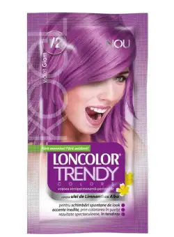 Vopsea Semipermanenta Loncolor Trendy Colors, nuanta V2 violet glam, 2x 25 ml