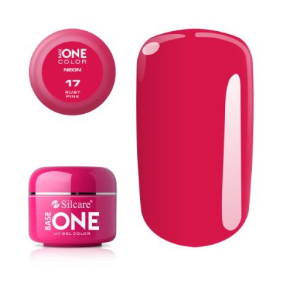 Gel UV Color Base One Silcare Neon Ruby Pink 17