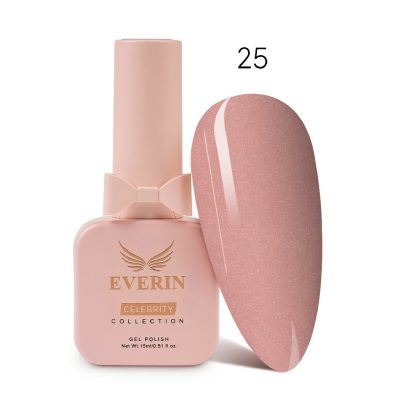 Ojă Semipermanentă Dusty Rose cu Sclipici Everin Celebrity 25 15ml